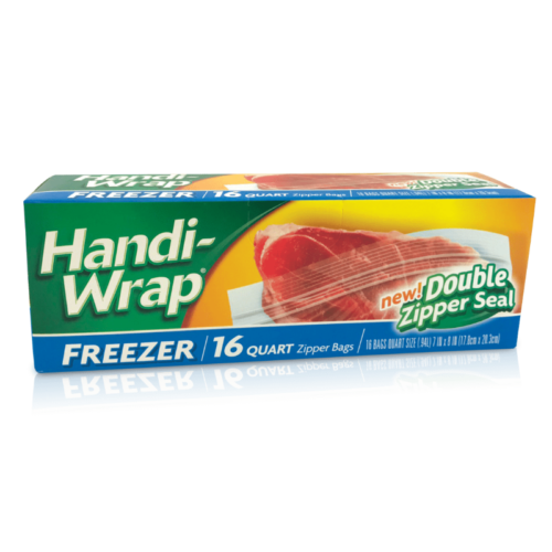 Handi-Wrap Zipper Seal Bags 16 count ZIPPER SEAL Freezer Quart
