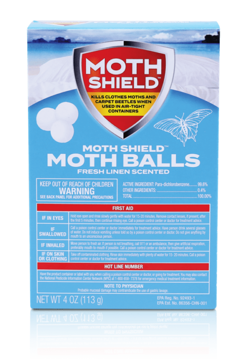 MOTH SHIELD 4 oz. Moth Balls  Fresh Linen Scented