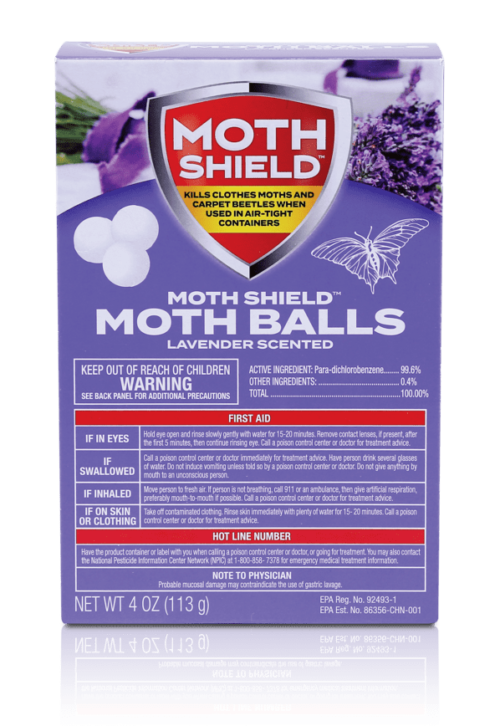MOTH SHIELD 4 oz. Moth Balls Lavender Scented