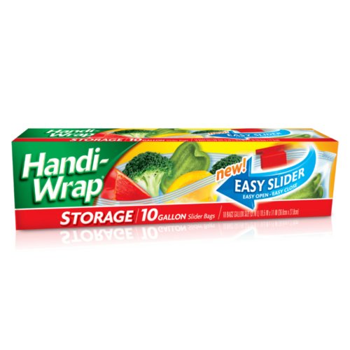 Handi-Wrap Slider Bags 10 count SLIDER Storage Gallon