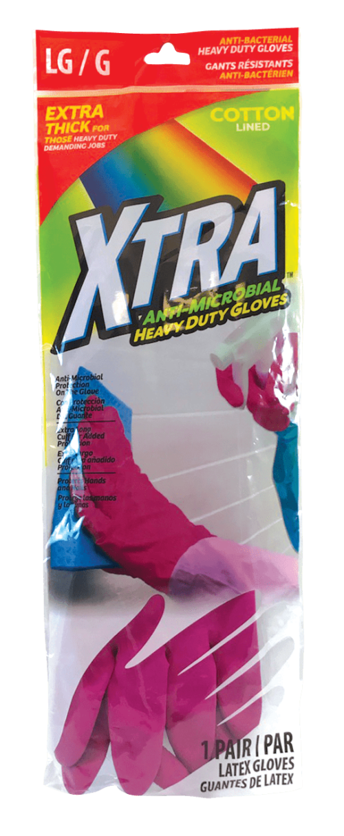 XTRA 1 count Anti-Microbial Household Latex Gloves Large