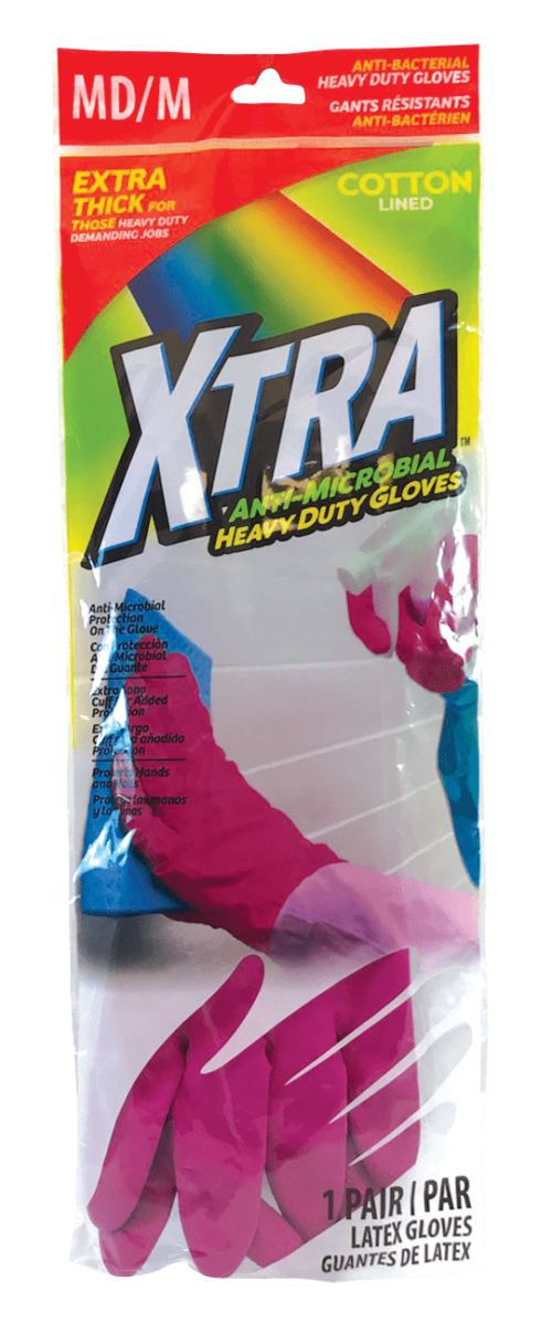 XTRA 1 count Anti-Microbial Household Latex Gloves Medium