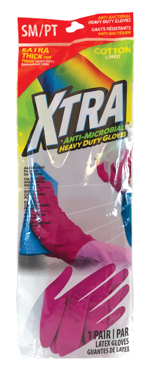 XTRA 1 count Anti-Microbial Household Latex Gloves Small